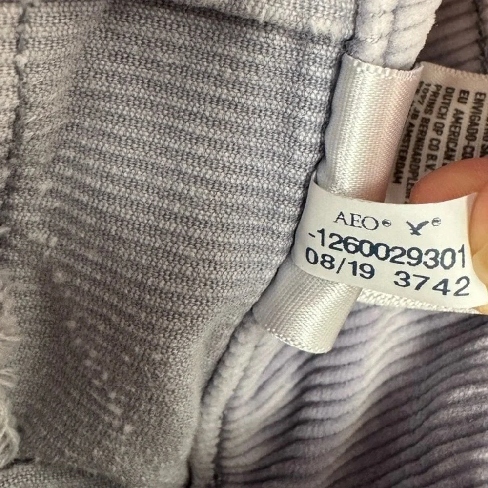 American Eagle Lavender Corduroy High‎ Rise Skinny Jeans 2 Button